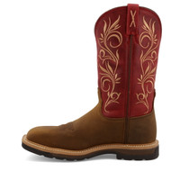 Twisted X Women's Work Boots - Lite Weight Cowboy - Distressed Latigo / Red w/ Steel Toe