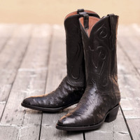 Black Jack Boots - Full Quill Ostrich #223 - Jay Cord - Black
