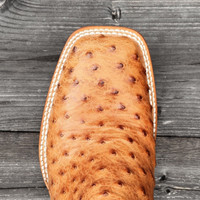 Black Jack Boots - Full Quill Ostrich #294 - Longhorn Inlay - Burnished Cigar