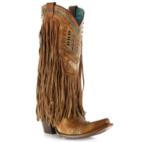 Corral Women's Boots - Crystal Pattern & Fringe - Tan / Multi-Color Corral Women's Boots - Crystal Pattern & Fringe - Tan / Multi-Color