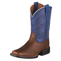 Ariat Kids Boots - Quickdraw - Brown Oiled Rowdy / Royal Blue Ariat Kids Boots - Quickdraw - Brown Oiled Rowdy / Royal Blue