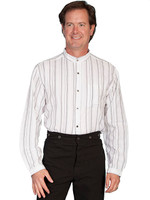 Scully Men's Shirt - Range Wear - Banded Collar - White Scully Men's Shirt - Range Wear - Banded Collar - White