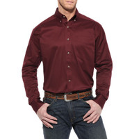 Ariat Men's Solid Twill Shirt - Burgundy Ariat Men's Solid Twill Shirt - Burgundy