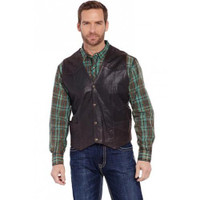 Cripple Creek Men's Apparel - Suede Leather / Snap Front Vest - Antique Chocolate Cripple Creek Men's Apparel - Suede Leather / Snap Front Vest - Antique Chocolate