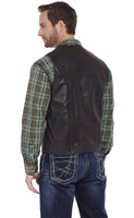 Cripple Creek Men's Apparel - Suede Leather / Snap Front Vest - Antique Chocolate Cripple Creek Men's Apparel - Suede Leather / Snap Front Vest - Antique Chocolate
