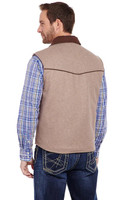 Cripple Creek Men's Apparel - Wool Melton Vest w/ Microsuede Trim - Heather Oatmeal