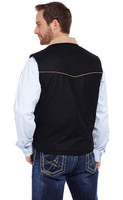 Cripple Creek Men's Apparel - Wool Melton Vest w/ Microsuede Trim - Black
