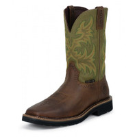Justin Men's Work Boots - Driller EH ST - Brown / Hunter Green Justin Men's Work Boots - Driller EH ST - Brown / Hunter Green