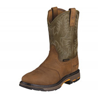Ariat Men's Work Boots - Workhog Pull-On - Aged Bark / Army Green Ariat Men's Work Boots - Workhog Pull-On - Aged Bark / Army Green