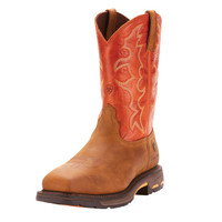 Ariat Men's Work Boots - Workhog ST - Dark Earth / Brick  Ariat Men's Work Boots - Workhog ST - Dark Earth / Brick