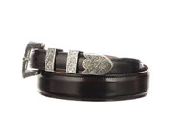 Lucchese Men's Belts - Smooth Goat / Tapered - Black Cherry Lucchese Men's Belts - Smooth Goat / Tapered - Black Cherry