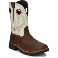 Tony Lama Men's Work Boots - Midland White CT H2O EH - Bark Cheyenne / Pure White Chaparral