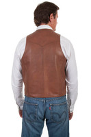 Scully Men's Vest - Whip Stitch Leather Lapel - Ranch Tan  Scully Men's Vest - Whip Stitch Leather Lapel - Ranch Tan