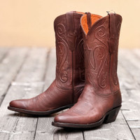 Black Jack Boots - Ranch Hand Leather #405 - Burnished Brown
