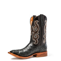 Rios of Mercedes Men's Boots - Black Full Quill Ostrich