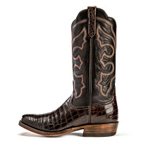 Rios of Mercedes Men's Boots - Chocolate Belly Crocodile / Black Calf