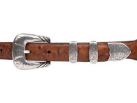 Lucchese Men's Belts - Full Quill Ostrich / Tapered - Barnwood