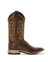 Rod Patrick Men's Boots - Full Quill Ostrich Cowboy Classic Kango Tobac / Volcano Brass