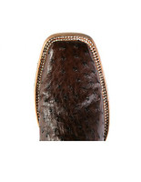 Rod Patrick Men's Boots - Full Quill Ostrich Cowboy Classic Kango Tobac / Volcano Brass