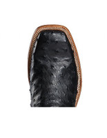 Rod Patrick Men's Boots - Black Full Quill Ostrich