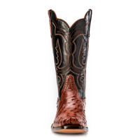 Rios of Mercedes Men's Boots - Almond Americano Full Quill Ostrich / Black Calf Rios of Mercedes Men's Boots - Almond Americano Full Quill Ostrich / Black Calf