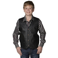 Cripple Creek Kids Apparel - Black Leather Vest