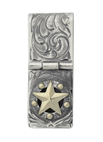 Vogt Mens Accessories - Money Clip - Engraved, Sterling and Gold Star and Bead Money Clip Vogt Mens Accessories - Money Clip - Engraved, Sterling and Gold Star and Bead Money Clip