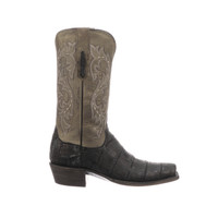 Lucchese Men's Western Boots - Burke - Black Vamp / Charcoal Quarter - Giant Alligator Lucchese Men's Western Boots - Burke - Black Vamp / Charcoal Quarter - Giant Alligator