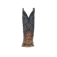 Lucchese Men's Western Boots - Malcolm - Brandy Vamp / Navy Quarter Giant American Alligator