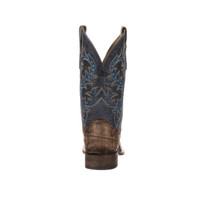 Lucchese Men's Western Boots - Malcolm - Brandy Vamp / Navy Quarter Giant American Alligator