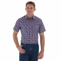 Wrangler Men's Shirt - Sport Western Snap - Short Sleeve - Assorted Plaids Wrangler Men's Shirt - Sport Western Snap - Short Sleeve - Assorted Plaids