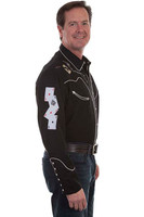 Scully Men's Shirt - Guns / Cards Embroidery Western Scully Men's Shirt - Guns / Cards Embroidery Western