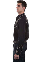 Scully Men's Shirt - Scroll Stitching Embroidery Western Scully Men's Shirt - Scroll Stitching Embroidery Western