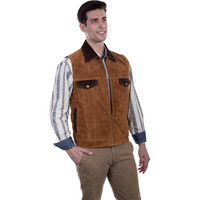 Scully Men's Vest - Two Toned Suede - Cafe Brown Scully Men's Vest - Two Toned Suede - Cafe Brown