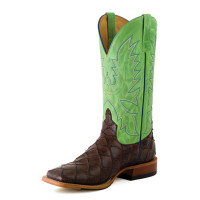 Horse Power By Anderson Bean Men's Boots - Chocolate Fish Print / Green