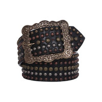 Double J Saddlery Womens Belts - 3" Black Chap Belt W/ Five Rows Of Center Dot Selection Double J Saddlery Womens Belts - 3" Black Chap Belt W/ Five Rows Of Center Dot Selection