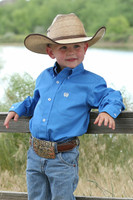 Cinch Boy's Shirts - Long Sleeve Solid Button Blue