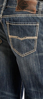 Rock & Roll Denim Men's Jeans - Double Barrel Cream Embroidered Straight - Med Wash Rock & Roll Denim Men's Jeans - Double Barrel Cream Embroidered Straight - Med Wash
