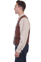 Scully Men's Vest - Classic Western Leather - Brown  Scully Men's Vest - Classic Western Leather - Brown