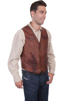 Scully Men's Vest - Classic Western Leather - Brown  Scully Men's Vest - Classic Western Leather - Brown