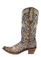 Corral Women's Boots - Glittered Inlay and Studs - Taupe