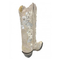Corral Women's Boots - Floral Embroidery & Crystals - Snip Toe - White Corral Women's Boots - Floral Embroidery & Crystals - Snip Toe - White