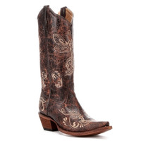 Circle G By Corral Women's Boots - Dragonfly Embroidery - Distressed Brown / Bone  Circle G By Corral Women's Boots - Dragonfly Embroidery - Distressed Brown / Bone