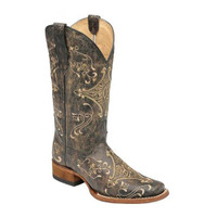 Circle G By Corral Women's Boots - Embroidery - Brown Crackle / Bone 