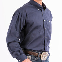 Cinch Men's Shirts - Solid Navy Western Button-Down W/ Pocket Cinch Men's Shirts - Solid Navy Western Button-Down W/ Pocket