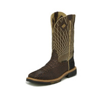 Justin Men's Work Boots - Derrickman EH CT - Chocolate Crocodile Print / Moss Webb Justin Men's Work Boots - Derrickman EH CT - Chocolate Crocodile Print / Moss Webb