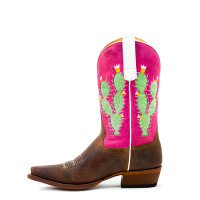 Macie Bean Kids Boots - Cactus Inlay - Toast Bison / Pink Sinsation Macie Bean Kids Boots - Cactus Inlay - Toast Bison / Pink Sinsation