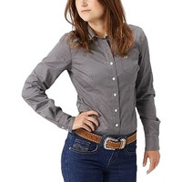 Cinch Women's Shirt - Solid Button Up - Grey