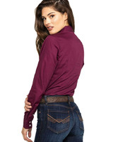 Cinch Women's Shirt - Solid Button Up - Burgundy