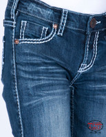 Cowgirl Tuff Little Girl's Jeans - Edgy Boot Cut - Medium Wash 